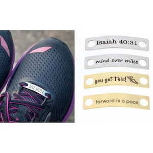Runner Gift Running Shoe Tags Marathon Run Shoe Charm Laser Engraved Shoe Bars Girls Track Team Gift Running Group Gift Jogger