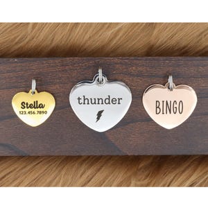 Pet Tag Custom Heart Dog Tag Personalized Pet Collar Tag Dog Lover Gift Double Sided Love Tag Microchipped Dog Collar ID