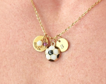 Soccer Necklace Soccer Team Gift Coach Gift Personalized Sports Ball Tots High School Colors Charm Varsity Soccer Player Gift