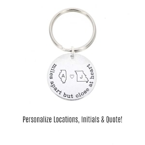 Best Friend Gift Friendship Keychain Girlfriend Gift Going Away Gift Moving Friend Graduation Gift Laser Engraved State Gift image 7