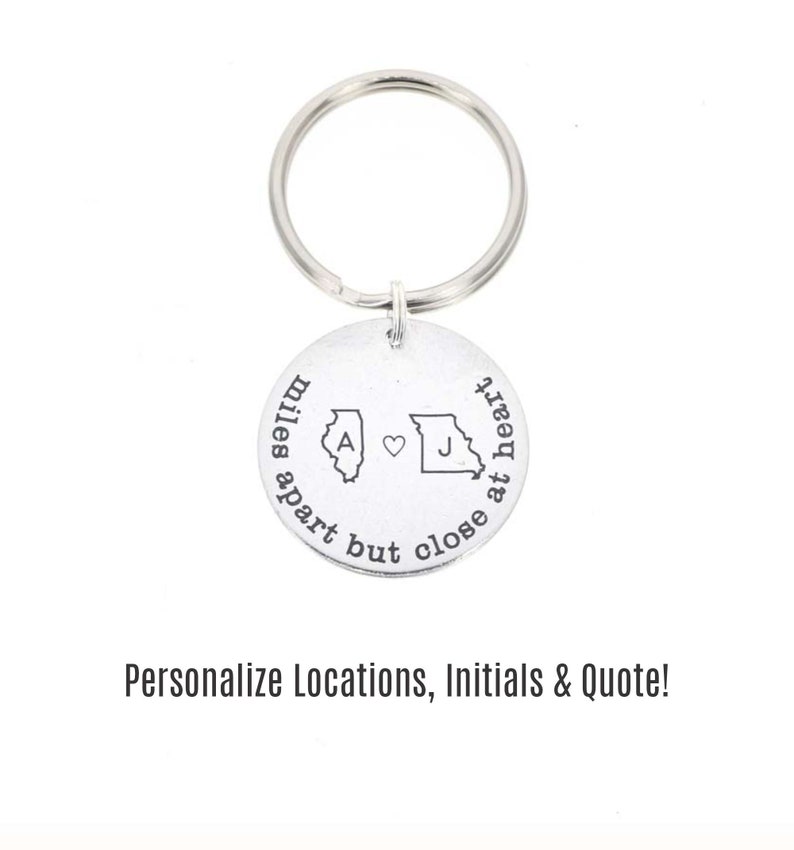 Best Friend Gift Friendship Keychain Girlfriend Gift Going Away Gift Moving Friend Graduation Gift Laser Engraved State Gift image 7