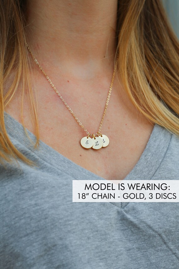 Dainty Initial Necklace Handstamped 