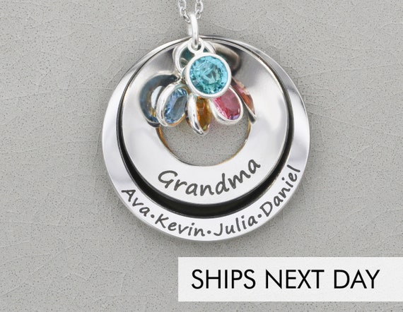Grandma Necklace Grandchildren Gift 