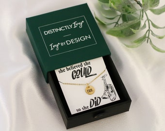 Personalized Run Necklace: Custom Marathon Gift 13.1 26.2 Track Team