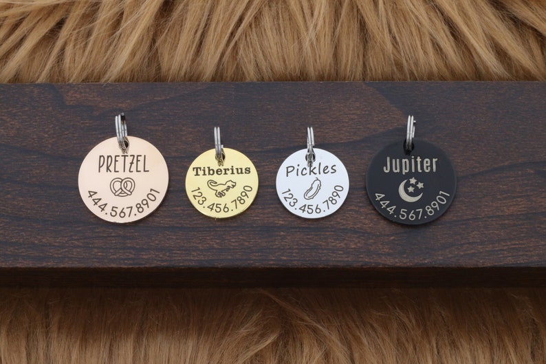 Custom Pet Tag Dog Tag ID Pet Identification Tag Personalized Cat Tag New Dog Pet Name New Puppy Gift Microchipped Collar Tag image 3