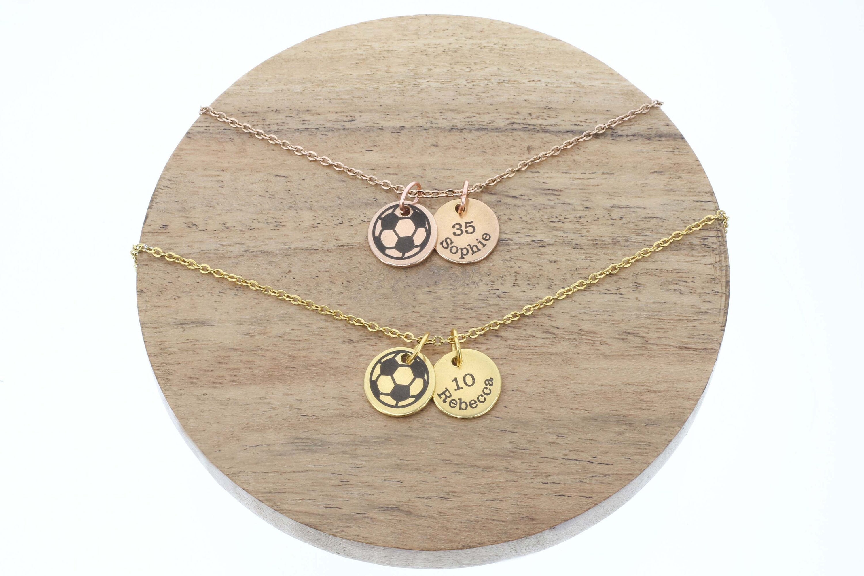 Soccer Necklace • Personalized Player Number Name • Little Girls Tots • Soccer Mom • Mothers Day • Soccer Gift School Varsity High School