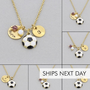 Soccer Necklace • Soccer Team Gift • Coach Gift • Personalized Sports Ball • Tots High School Colors Charm • Varsity Soccer Player Gift