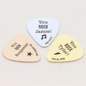 You Rock Dad Gift Custom Guitar Pick Musician Guitarist Band Accessory Friend Gift Daddy Papa Fathers Day Gift Personalized Pick image 9