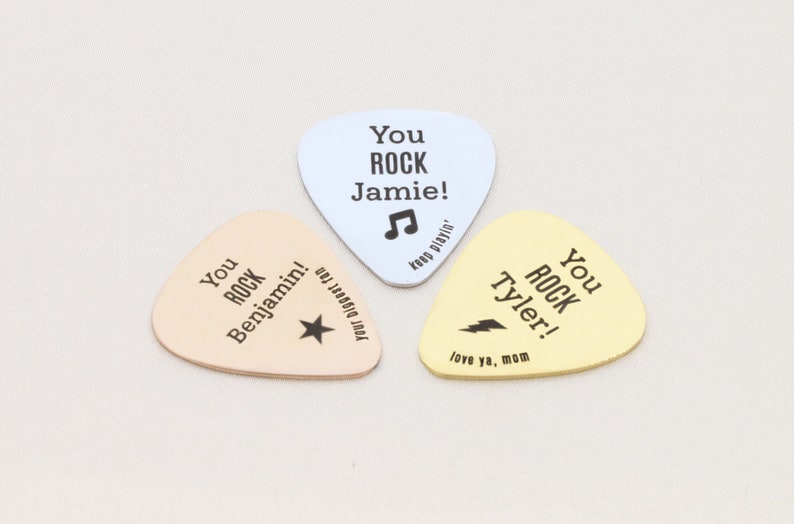 You Rock Dad Gift Custom Guitar Pick Musician Guitarist Band Accessory Friend Gift Daddy Papa Fathers Day Gift Personalized Pick image 9
