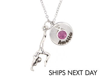 Gymnast Gift • Gymnastics Necklace • Coach Gift • Girls Gymnast Charm • Personalized Gymnastics Class Gift • Performance Cheer Dance