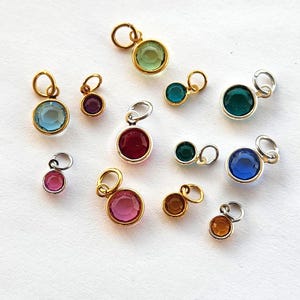 Swarovski Crystal Birthstone Charm - Sterling Silver, Gold Filled image 5