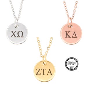 Collar de hermandad, joyería para hermanas mayores, regalo urgente, collar de barra personalizado, letras griegas Chi Omega Kappa Delta Gamma Alpha Beta Epsilon