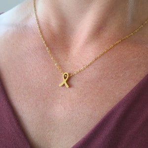 Overlevende ketting kanker lint sieraden gouden bedel dia minimale ketting waterdicht herstel cadeau damessieraden gedenkteken verlies