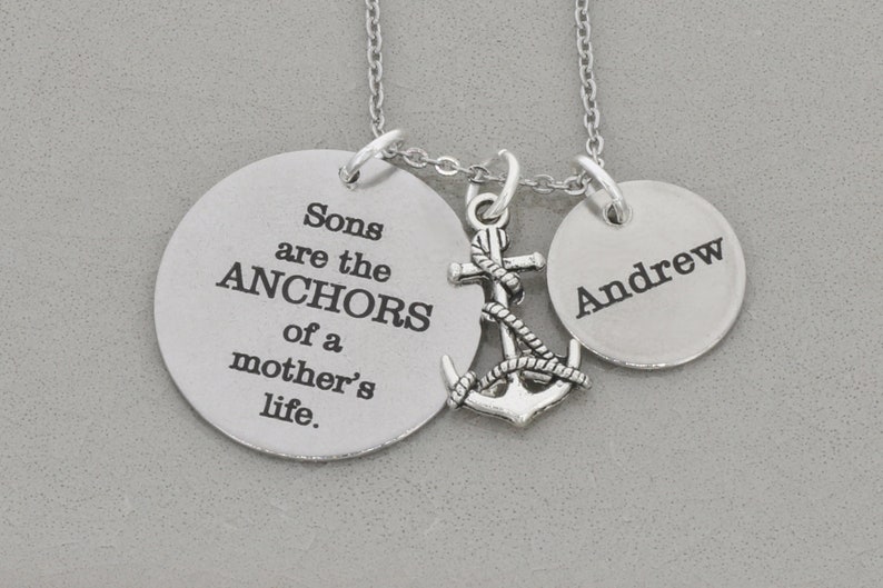 Sons Are the Anchors / Mom Life Necklace / Mother Jewelry Mom Etsy