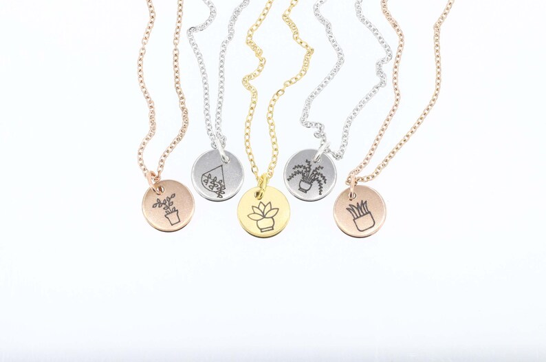 Plant Lover Gift Custom Houseplant Necklace.