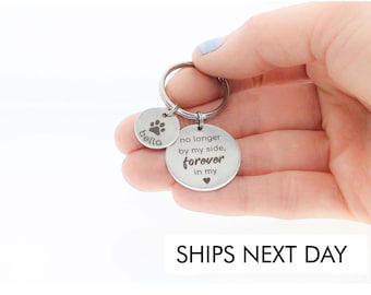 Pet Memorial Gift • Dog Loss Gift • Pet Lover Keychain • Pet Quote • Cat Dog Memorial Gift • Pawprint Custom Pet Name Rainbow Bridge