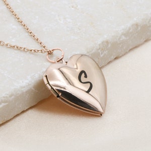 Pink Heart Locket Necklace Valentine Jewelry Custom Engraved Personalized Wife Gift Mom Necklace Mother Day Gift Waterproof Romantic