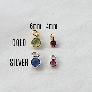 Swarovski Crystal Birthstone Charm - Sterling Silver, Gold Filled image 4