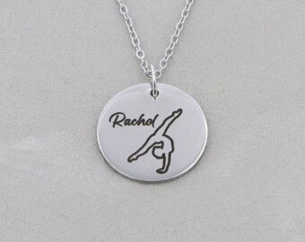 Collana Con Ciondolo Ginnasta Per Donne E Ragazze - Gioielli Ispirazionali In Acciaio Inox, Regalo Sport