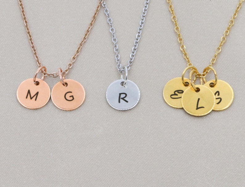Dainty Initial Necklace Tiny Gold Initial Jewelry Mom Gift Letter Necklace Women Gift Custom Initial Charm Small Alphabet Minimal image 5