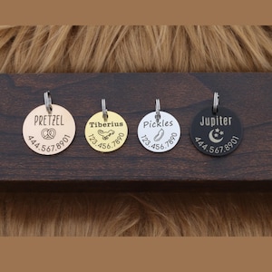 Dog Tag Personalized Pet Tag Microchipped ID Collar Tag Custom Cat Tag New Puppy Gift New Dog Lover Gift Double Sided Thick