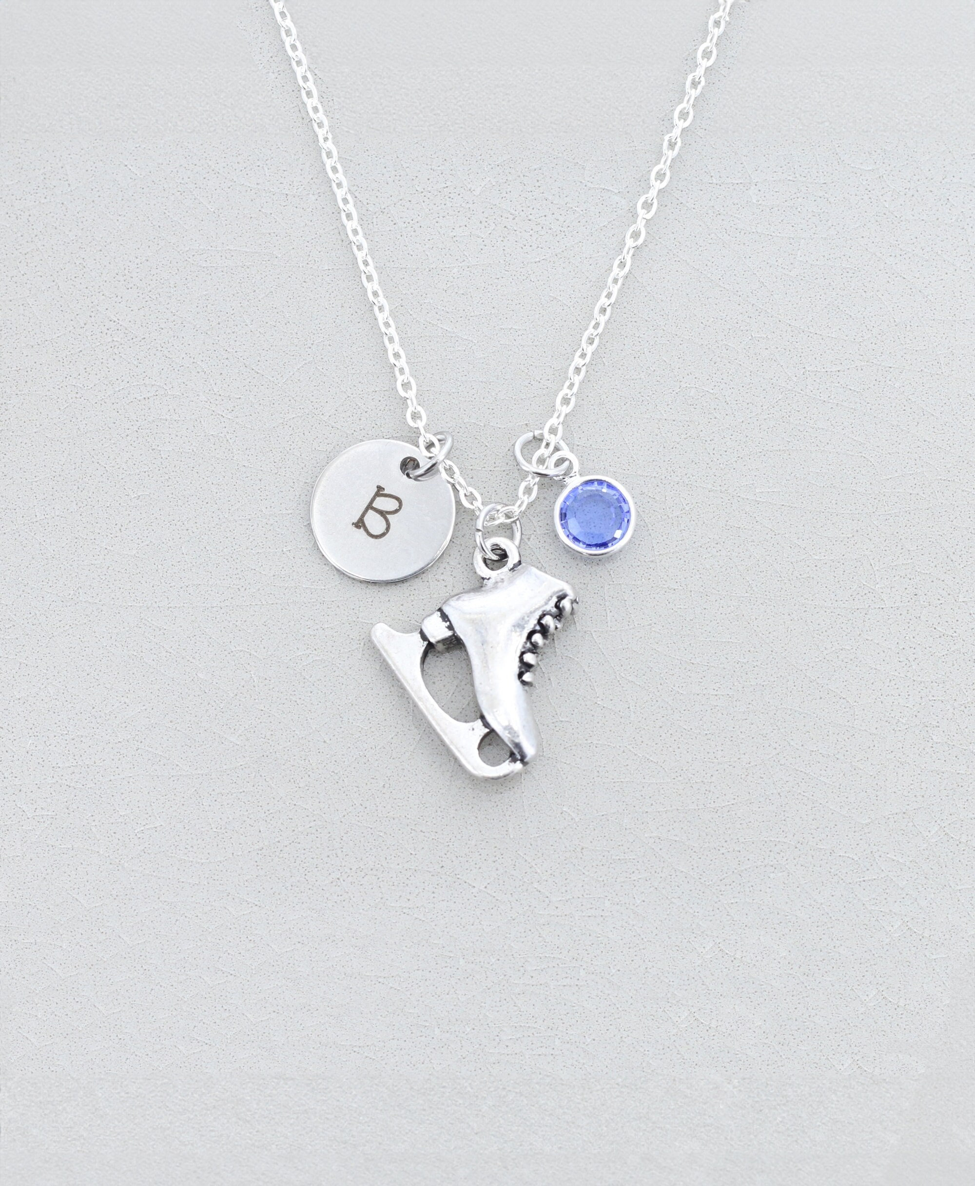 Ice Skater Gift Skate Necklace Winter Birthday Gift Jewelry Girls Skate Charm Personalized Skate Class Gift Performance Recital
