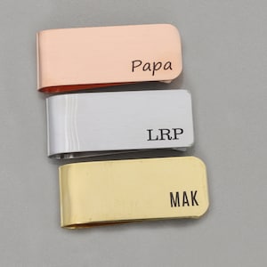 Clip para billetes para el Día del Padre, regalo personalizado con la inicial del padre, regalo para el padrino, regalo para el abuelo, regalo de cumpleaños para el esposo, regalo de los niños.