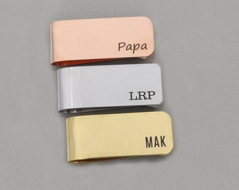 Personalized Money Clip, Custom Initial Gift for Dad, Groomsmen