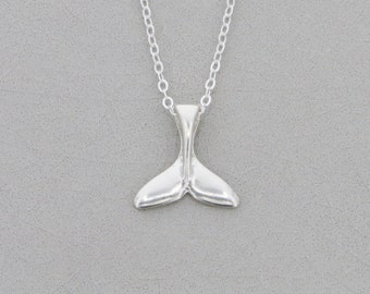 Whale Tail Necklace • Tropical Jewelry Gift • Whale Lover Ocean Summer Jewelry • Hawaiian Vacation Girls Trip • Simple Sterling Silver Gift