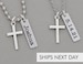 Mens Cross Necklace Christening Gift Guys Baptism Gift Boys Youth Group Gift Christian Boy Baptism Date Cross Jewelry Men Retreat 