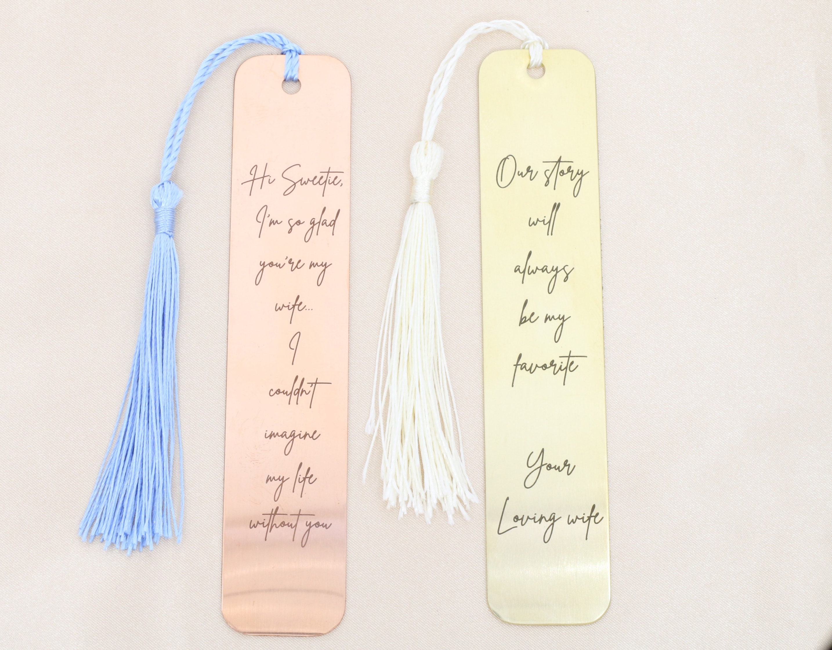 Custom Metal Bookmark, Engraved Reader Gift With Tassel - Etsy