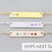 Birthstone Necklace Mother Gift Birthstone Bar Crystal Mom Necklace Rose Gold Bar Kids Birthstones Custom Mom Necklace 