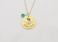 Personalized New Mom Necklace, Engraved Name & Birthstone