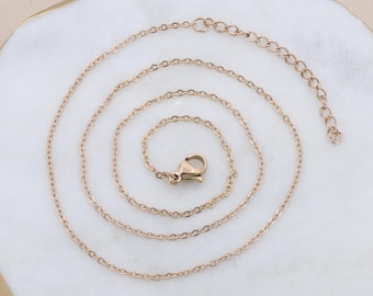 Rose Gold Cable Chain 1.5mm Dainty Necklace: Layering Dainty Add On Extra