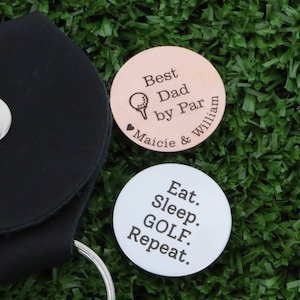 Dad Gift Fathers Day Golfer Gift Custom Golf Ball Placer Marker Personalized Engraved Daddy Phrase Golf Markers Grandpa Sport Putt
