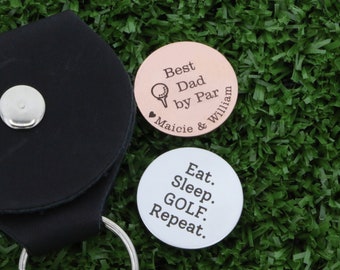 Dad Gift • Fathers Day Golfer Gift • Custom Golf Ball Placer Marker • Personalized Engraved Daddy Phrase • Golf Markers Grandpa Sport Putt