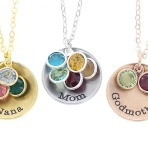 Mom Necklace • Grandma Gift • Personalized Godmother Jewelry • Birthstone Necklace • Grandmother Gift • Nana Mother Day Gift from Kids