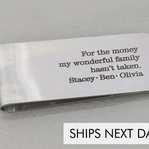 Engraved Money Clip Dad Gift Personalized Custom Father's Day Dad Quote Grandpa Present Custom New Dad Birthday Father of the Bride image 7