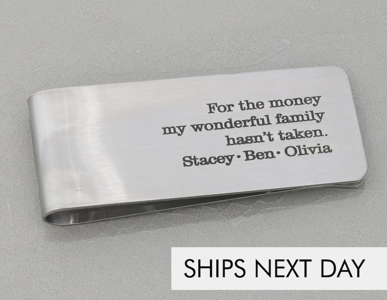 Engraved Money Clip Dad Gift Personalized Custom Father's Day Dad Quote Grandpa Present Custom New Dad Birthday Father of the Bride image 7