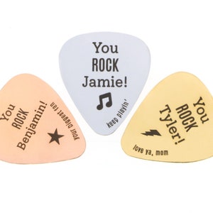 You Rock Dad Gift Custom Guitar Pick Musician Guitarist Band Accessory Friend Gift Daddy Papa Fathers Day Gift Personalized Pick image 2