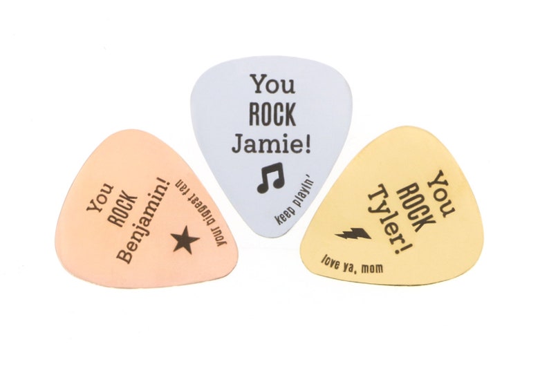 You Rock Dad Gift Custom Guitar Pick Musician Guitarist Band Accessory Friend Gift Daddy Papa Fathers Day Gift Personalized Pick image 2
