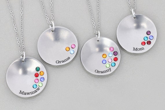Grandma Necklace Birthstone Gift 