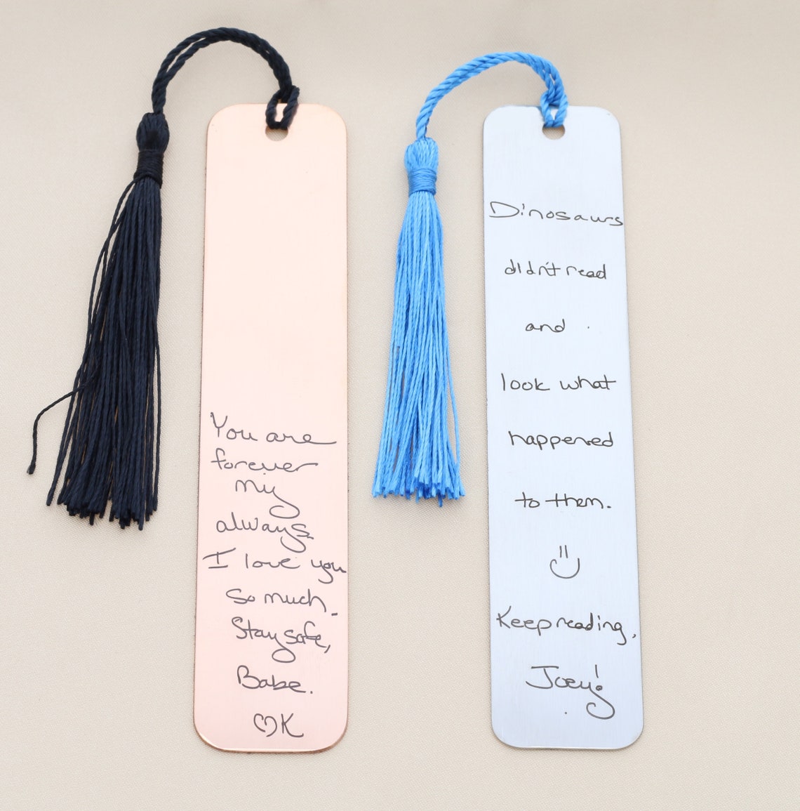 Custom Handwriting Bookmark, Personalized Metal Tassel Gift - Etsy