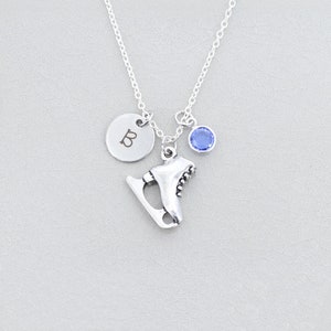 Ice Skater Gift Skate Necklace Winter Birthday Gift Jewelry Girls Skate Charm Personalized Skate Class Gift Performance Recital image 3