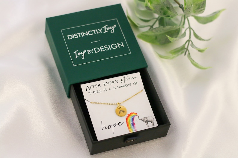 Rainbow Baby Gift Mom Gift Mother's Day Jewelry Baby Memorial Gift New Mom Necklace Gold Rainbow Charm Necklace Miscarriage image 1