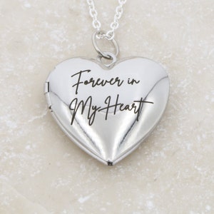 Heart Locket Necklace Wife Gift Valentine Jewelry Custom Engraved Personalized Mom Necklace Mother Day Gift Waterproof Romantic