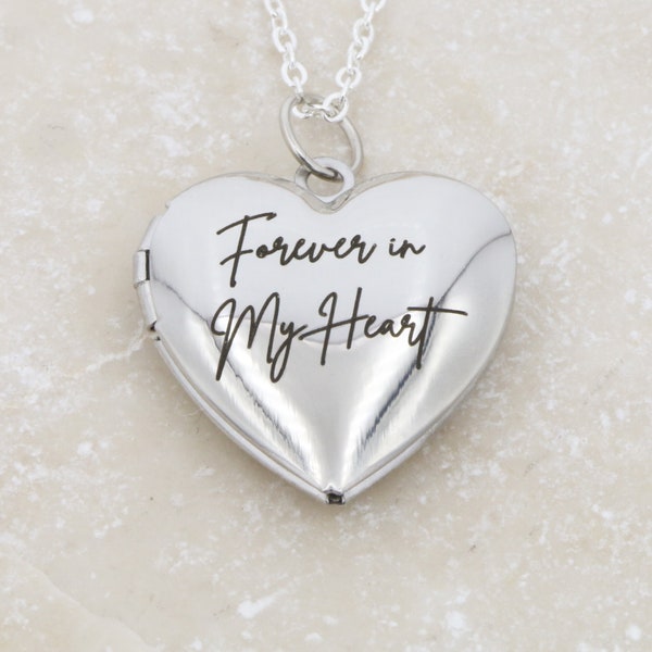 Custom Locket Necklace • Wife Gift Valentine Jewelry • Custom Engraved Personalized Mom Necklace • Mother Day Gift Waterproof Romantic