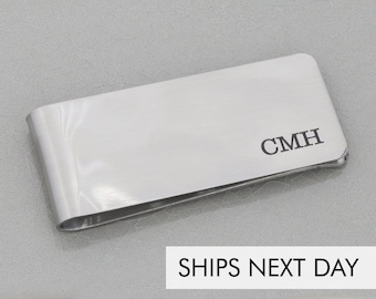 Husband Gift • Custom Money Clip • Personalized Groomsmen Gift • Wedding Party Father of the Bride • Engraved Initials Best Man Fathers Day