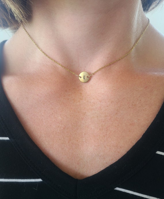 Pequeño círculo pequeño collar de capas de joyería - Etsy España