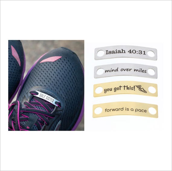 Personalized Running Shoe Tags, Engraved Marathon Shoe Charms